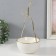 Souvenir ceramics, metal stand "pear" white with gold 13x13x25.5 cm