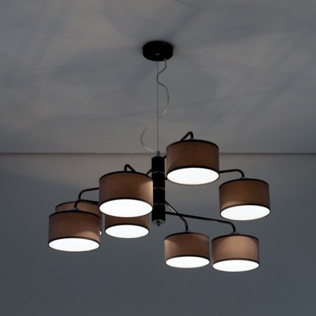 Suspended chandelier Citilux "Form" CL428281, 82x82x45 cm, 8x60W, E27, brown color-7