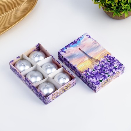 A set of floating candles "Oval", 6 pieces, silver, 4 × 2cm-3