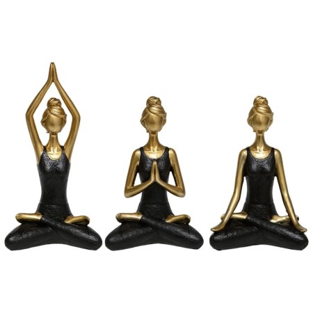 Figure "Yoga Lotus", 135 × 90 × 245 mm, gold / black color-3