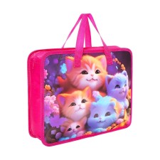 Folder with handles plastic, A4, kittens