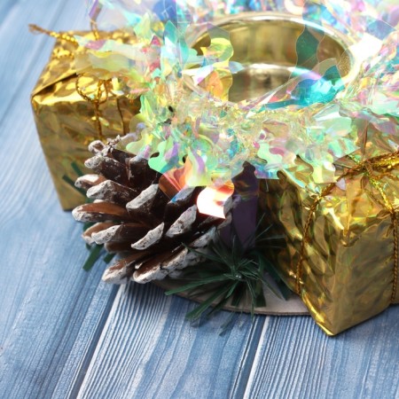 Summary for one candle "Festive mood" 10.5x10.5 cm, gold-2