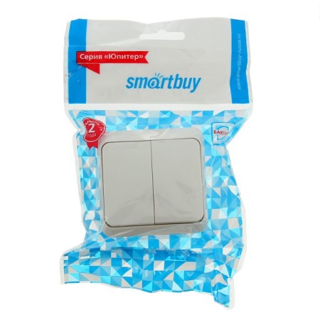 Smartbuy switch "Jupiter", 10 a, 2 keys, external, white-2
