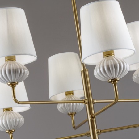 Suspended lamp Freya FR2029PL-06BS Ceramics, 680x680 mm, E14, 6x40W, brass color-9