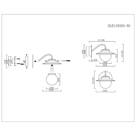 Wall lamp EVOLUCE. Sle110101-01. Garonni. 1x40 W, E14, 20x18 cm, antique bronze color-3