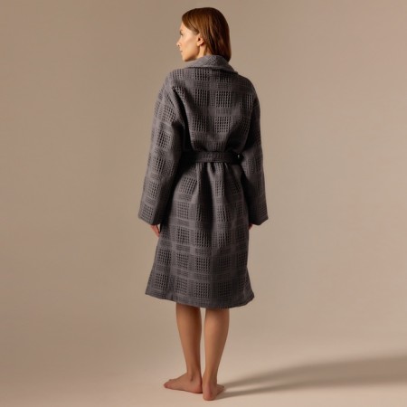 Welfare Women's bathrobe SL Home: Chess "Grig Sandre", size S, 100% cotton, 340 g/m2-5