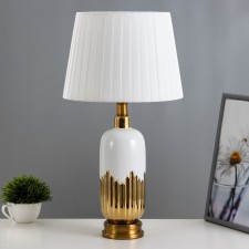 Maestro table lamp E27 40W white-gold 28x28x53 cm Risalux