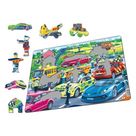 Larsen puzzle “Rescue cars on the highway”, 26 elements-1
