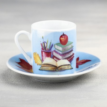 Set "Favorite Teacher": a mug 70 ml, a saucer Ø 11 cm-1