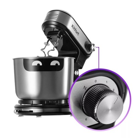 Mixer KitFort KT-3481, stationary, 300 watts, 3 l, 6 speeds, silver-3