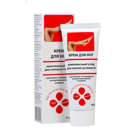 Feet cream "Complex care" to relieve fatigue, with diosmine, 75 ml