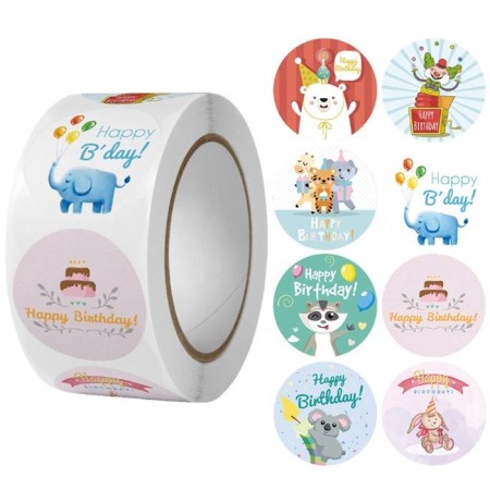Stick Paper "Beast. Holiday" d = 2.5 cm 500 pcs in a roll 3x6.5x6.5 cm