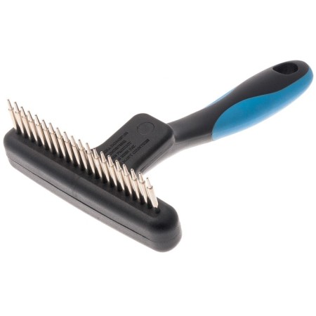 Delight-combed combing large, short teeth 22 mm, black and blue