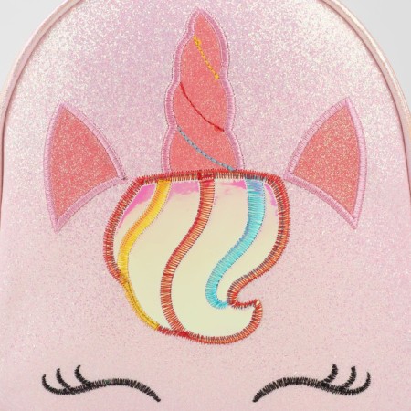 Baby backpack for girls with sparkles "unicorn", pink color-3