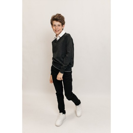 Jumper for boys, height 110-116 cm, dark gray color-5