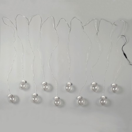 Garland “fringe” 2.5 × 0.7 m dews with nozzles “balls”, ip20, silver thread, 150 LED, white glow, 12 V-6