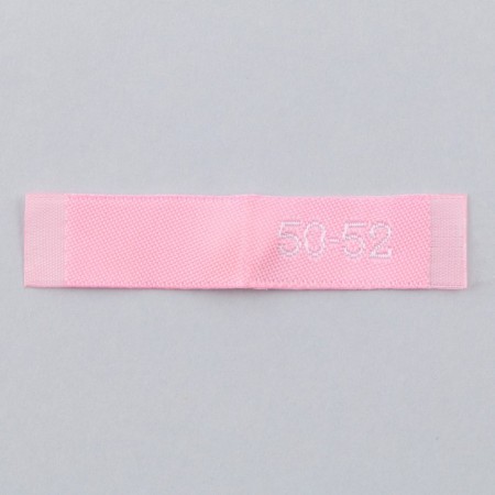 Textile strip "50-52", 5 x 1.1 cm, pink color-2