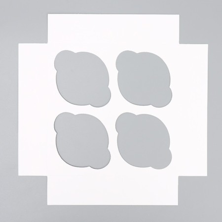 Folding box for 4 cupcakes with the window "Happy New Year", 16 x 16 x 10 cm, New Year-7