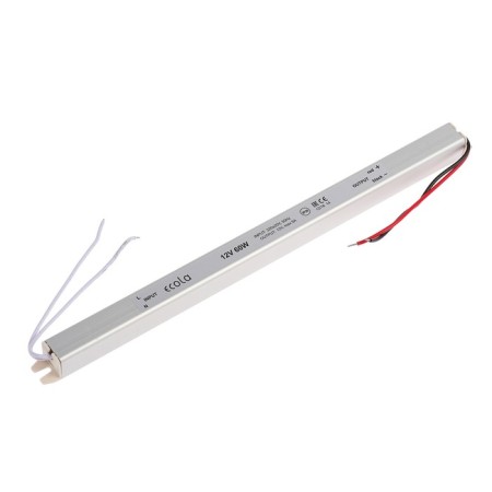 Narrow ECOLA power supply for 12 V LED tape, 60 W, IP20