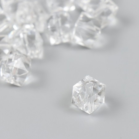 Beads for creativity Plastic "Crystal Square" set of 20 g 1.2x1.3x1.3 cm-1