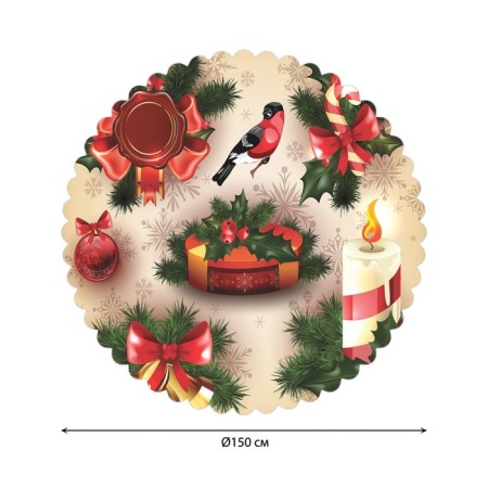 The tablecloth “New Year's Spirit”, Round, Saten, D = 150 cm-1
