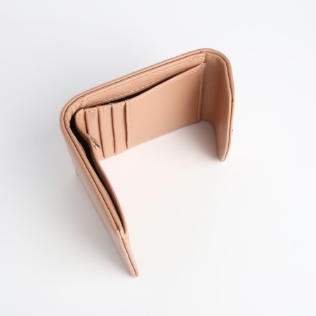 Women's wallet on magnet, beige color-3