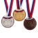 Prize medal 054 diam 5 cm. 2 place, tricolor. Color ser. With a ribbon