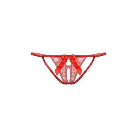 Thong with access Softline Collection, lace, red color, size S/L-3