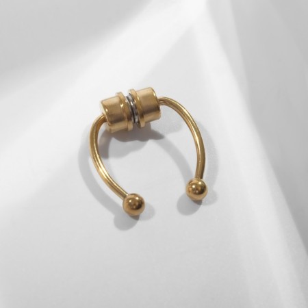 Nose piercing (fake for septum) with interchangeable nozzles, on magnet, l = 17 mm, color gold-1