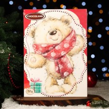 Адвент календарь с мини плитками из молочного шоколада "Мишка" ассорти, 50 г