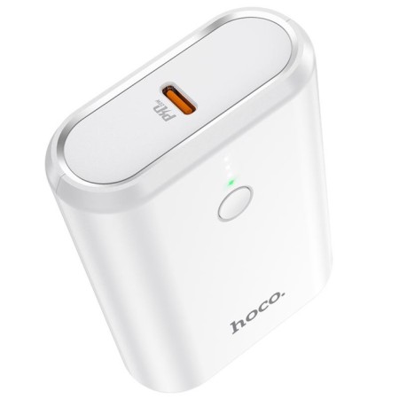 External battery Hoco Q3, 10,000 mAh, USB, USB-C, 3 A, PD 20W + Qc3.0, white-1