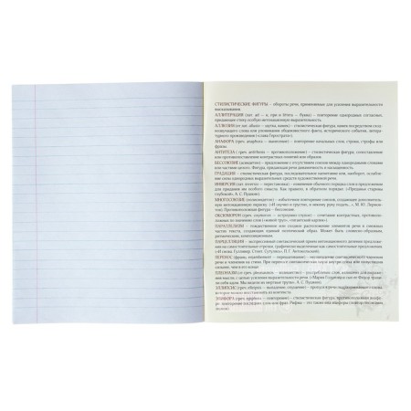 Subject Calligrata "Monotone", 36 sheets in the line of literature, with reference material, covered paper cover, block No. 2, whiteness 75% (gray sheets)-2
