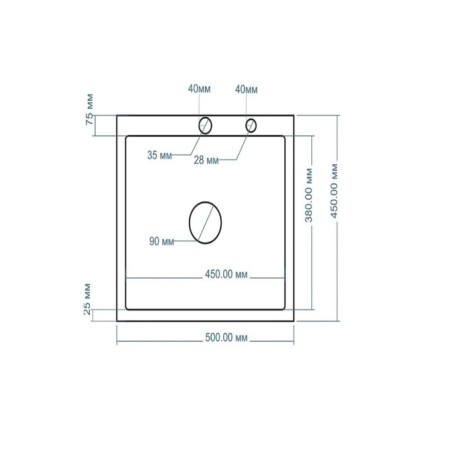 Kitchen sink Gerda GS 5045 S, 500x450 H = 200 mm, color satin-5