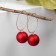 Earrings Assorted "Snowball" in the ring, the color is red in gold