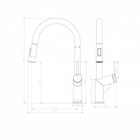 LEMARK Minima LM3850C kitchen mixer, single -leaf, pour length - 230 mm, chrome-1