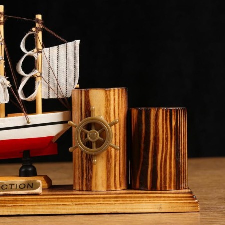 Souvenir ship on a stand, with two pencils 22*7*15cm-2