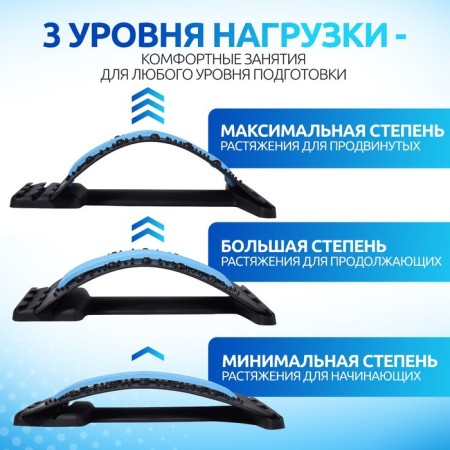 Massage for the back, three -level, 38 × 24.5 cm, color mix-1