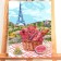 Picture on numbers with a diamond mosaic without a picnic in Paris, 30 x 40 cm