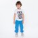 Baby trousers, blue color, height 134 cm