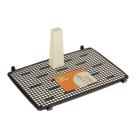 Dog toilet 46.5 x 35.5 x 5.5 cm, with a removable side, grille and column, black-3