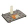 Dog toilet 46.5 x 35.5 x 5.5 cm, with a removable side, grille and column, black