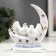 Souvenir ceramics "White pigeons with a month" with gold, rhinestones 12 cm