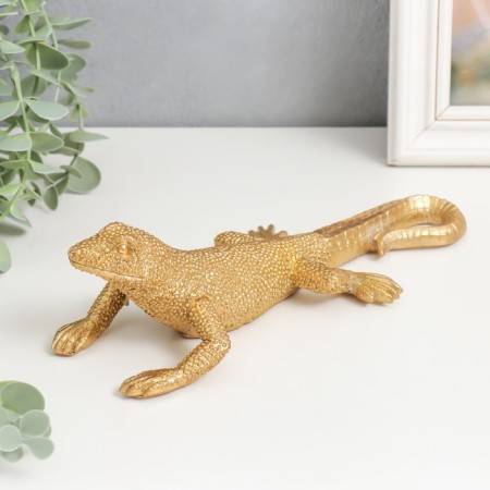 Souvenir Polystone "Golden Lizard" 7x9x25 cm