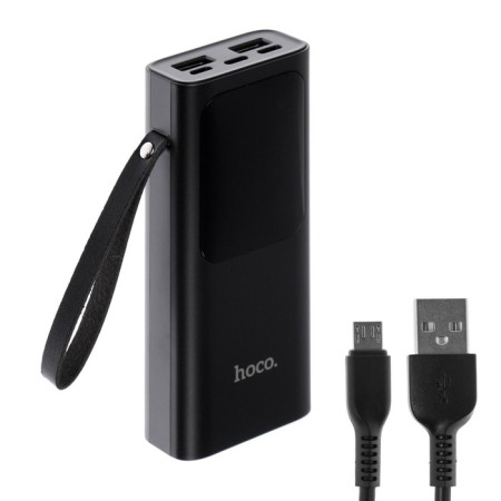 External battery Hoco J41,10000 mAh, microUSB/type -C - 2 A, IP - 1.5 A, 2 USB - 2 A, black-1
