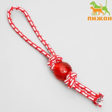 Cable toy "Knot with a ball", up to 80 g, mix of flowers