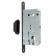 The latch is flattened magnetic, under the Lockland ZLK4BL cylinder, black color is black