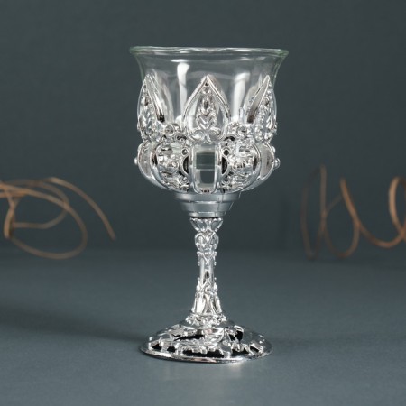Glass "pleasure" 12*6.5*6.5 cm, silver-5