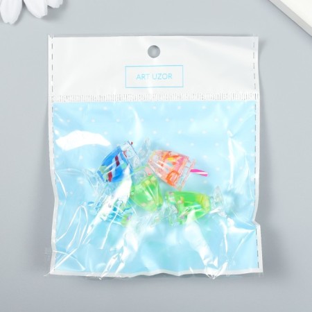 Decor for creativity plastic "Fruit mix in a glass" MIX 1.5x1.5x3.5 cm-3