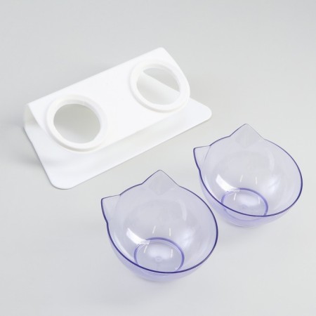 Plastic bowls on a white stand 27.5 x 14 x 15 cm transparent-4