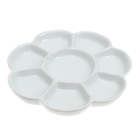 Porcelain palette, round, 17 cm, 8 cells